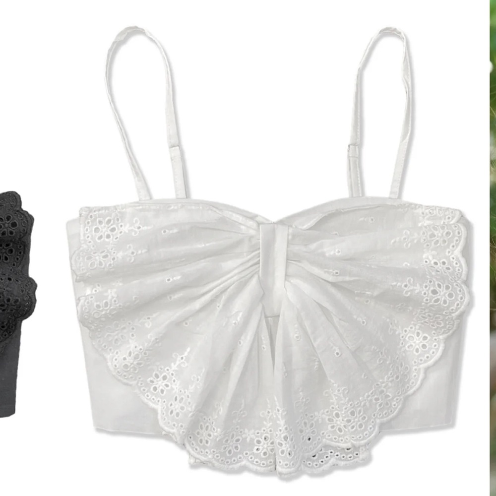 White cotton Eyelet Lace top for Katie J NYC